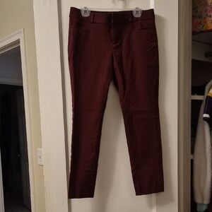Banana Republic Maroon Sloan Fit Trousers